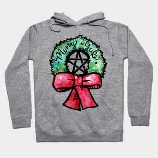 Merry Yule Wreath Pentacle Hoodie